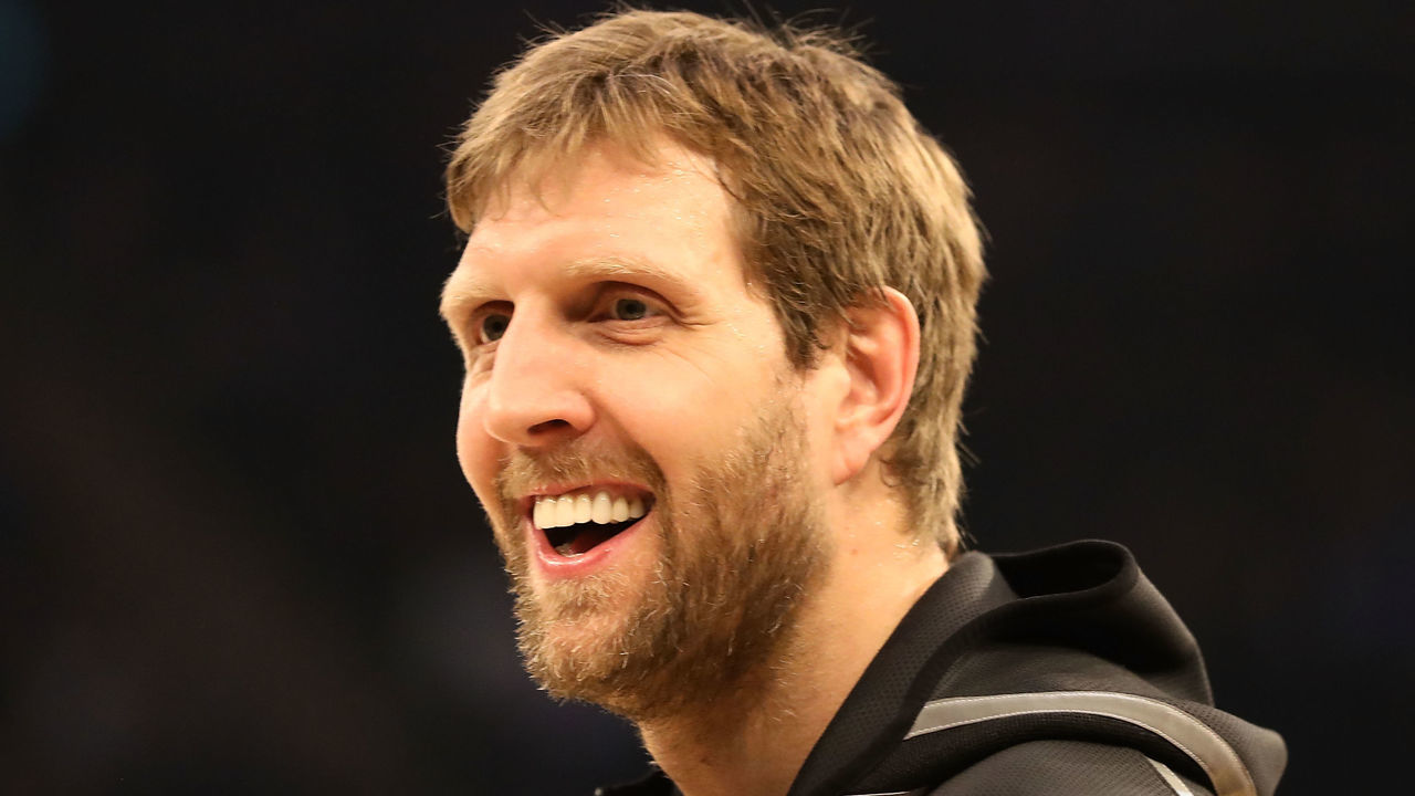 NEW YORK, NY - MARCH 13: Dirk Nowitzki of the Dallas Mavericks looks on prior to taking on the New York Knicks during their game at Madison Square Garden on March 13, 2018 in New York City.
