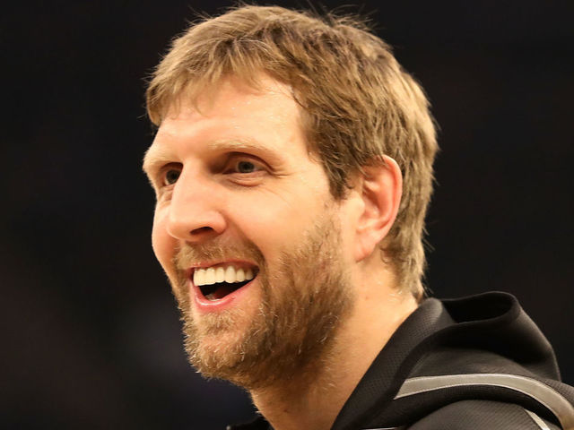 NEW YORK, NY - MARCH 13: Dirk Nowitzki of the Dallas Mavericks looks on prior to taking on the New York Knicks during their game at Madison Square Garden on March 13, 2018 in New York City.