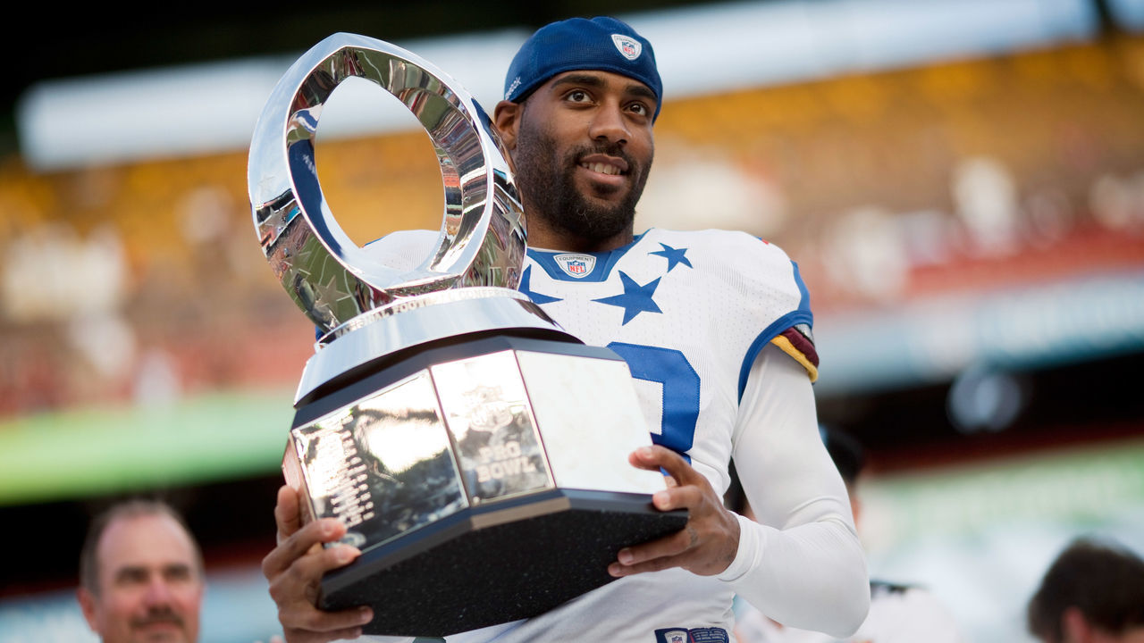 HONOLULU - JANUARY 30: DeAngelo Hall, #23 of the Washington Red Skins, is the MVP of the 2011 NFL Pro Bowl at Aloha Stadium on January 30, 2011 in Honolulu, Hawaii. NFC won 55-41 over the AFC.