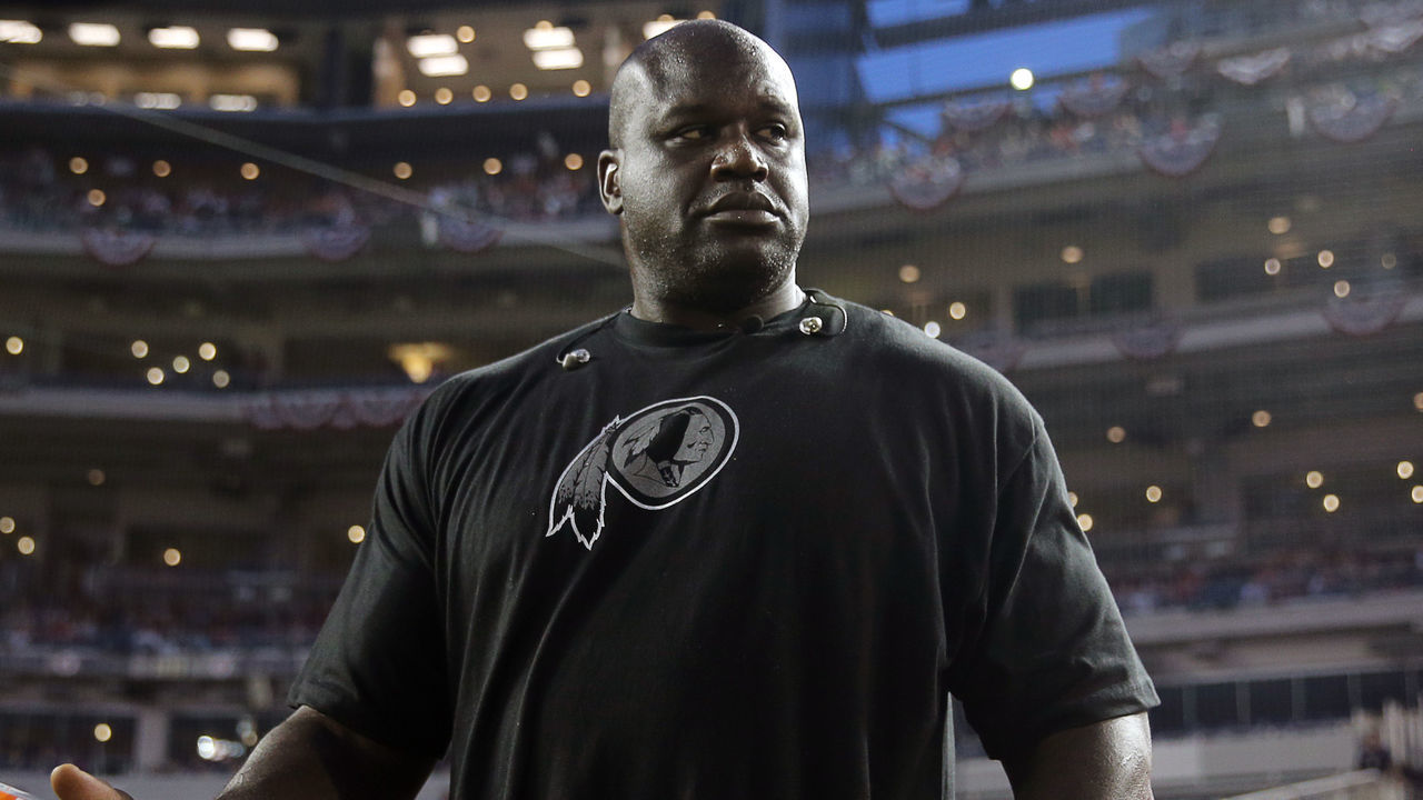 WASHINGTON, D.C. - JULY 15: Shaquille O'Neal participates in the Legends & Celebrity Softball Game at Nationals Park on Sunday, July 15, 2018 in Washington, D.C. *** Shaquille O'Neal