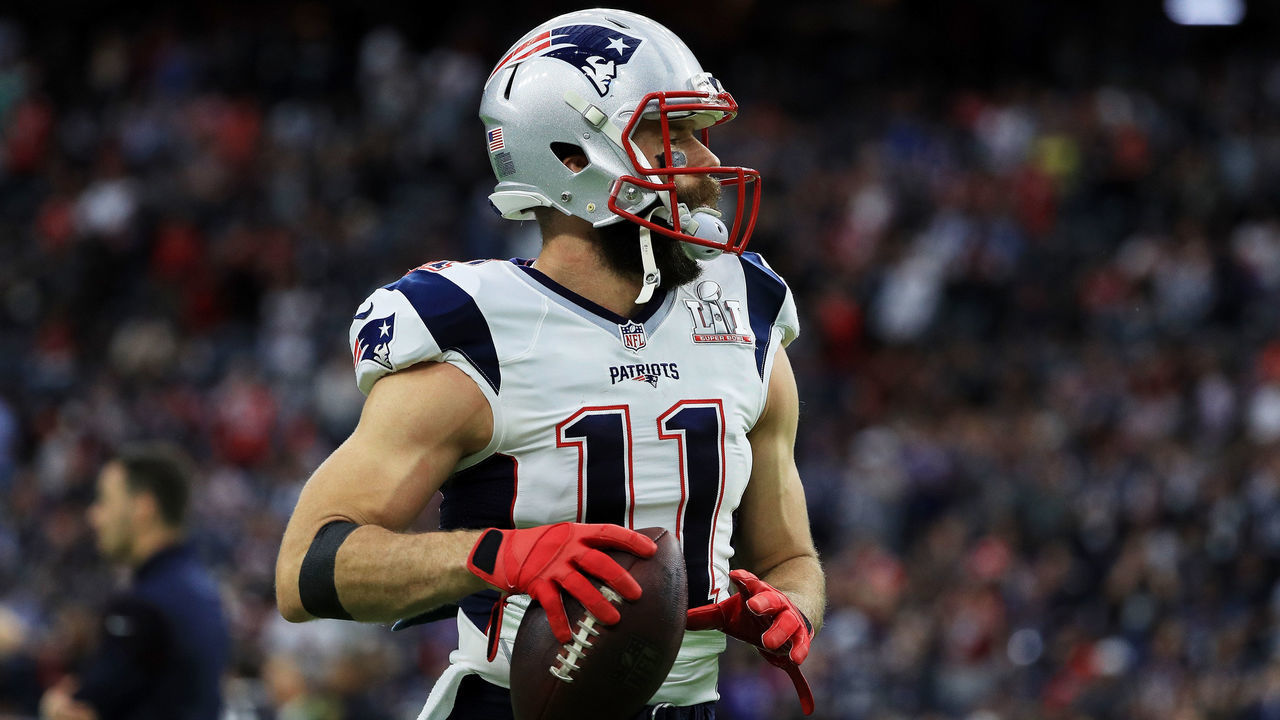 HOUSTON, TX - FEBRUARY 05: Julian Edelman #11 of the New England Patriots warms up prior to Super Bowl 51 against the Atlanta Falcons at NRG Stadium on February 5, 2017 in Houston, Texas.
