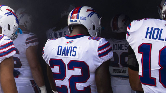 ORCHARD PARK, NY - SEPTEMBER 16: Buffalo Bills players enter the stadium before the game against the Los Angeles Chargers at New Era Field on September 16, 2018 in Orchard Park, New York. Los Angeles defeats Buffalo 31-20.