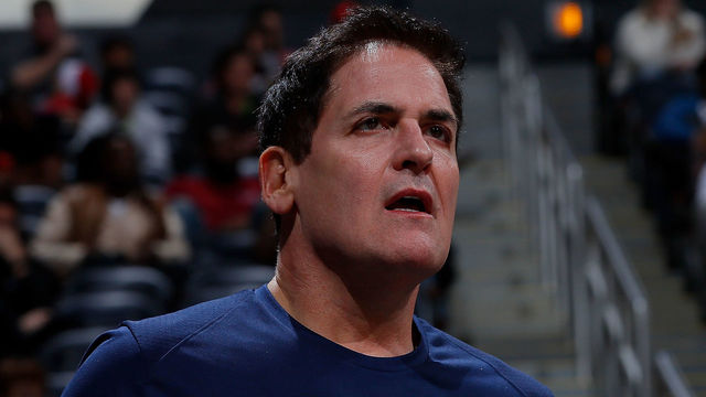 ATLANTA, GA - DECEMBER 23: Mark Cuban, owner of the Dallas Mavericks, reacts during the game against the Atlanta Hawks at Philips Arena on December 23, 2017 in Atlanta, Georgia.