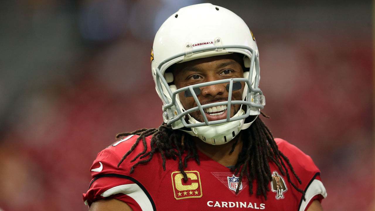 GLENDALE, AZ - SEPTEMBER 09: Wide receiver Larry Fitzgerald #11 of the Arizona Cardinals warms up before the game against the Washington Redskins at State Farm Stadium on September 9, 2018 in Glendale, Arizona.
