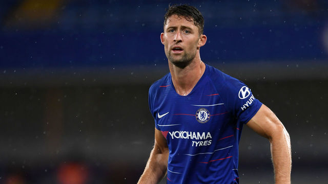 LONDON, ENGLAND - AUGUST 07: Gary Cahill of Chelsea looks on during the pre-season friendly match between Chelsea and Lyon at Stamford Bridge on August 7, 2018 in London, England.