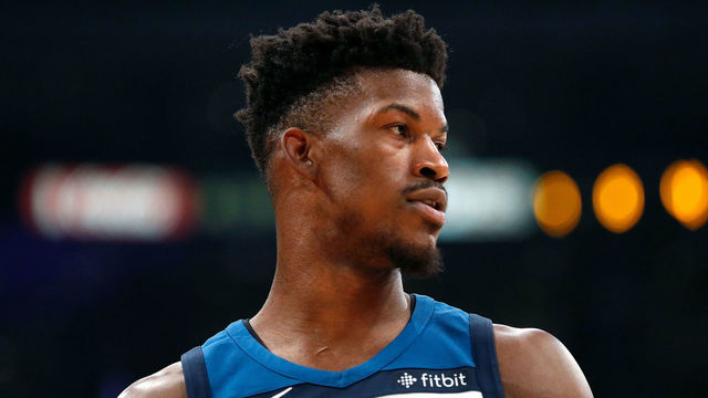 LOS ANGELES, CA - DECEMBER 25: Jimmy Butler #23 of the Minnesota Timberwolves during the first half against the Los Angeles Lakers at the Staples Center on December 25, 2017 in Los Angeles, California.