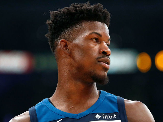 LOS ANGELES, CA - DECEMBER 25: Jimmy Butler #23 of the Minnesota Timberwolves during the first half against the Los Angeles Lakers at the Staples Center on December 25, 2017 in Los Angeles, California.