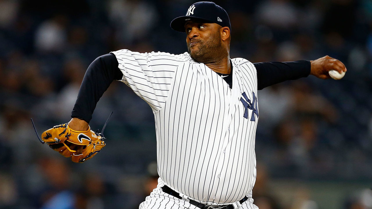 NEW YORK, NY - SEPTEMBER 21: CC Sabathia #52 of the New York Yankees pitches in the first inning against the Baltimore Orioles at Yankee Stadium on September 21, 2018 in the Bronx borough of New York City.