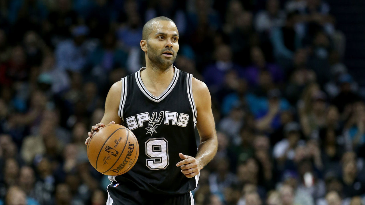 CHARLOTTE, NC - MARCH 21: Tony Parker #9 of the San Antonio Spurs during their game at Time Warner Cable Arena on March 21, 2016 in Charlotte, North Carolina.