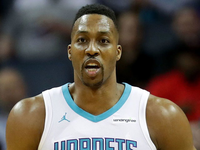 CHARLOTTE, NC - FEBRUARY 27: Dwight Howard #12 of the Charlotte Hornets watches on against the Chicago Bulls during their game at Spectrum Center on February 27, 2018 in Charlotte, North Carolina.