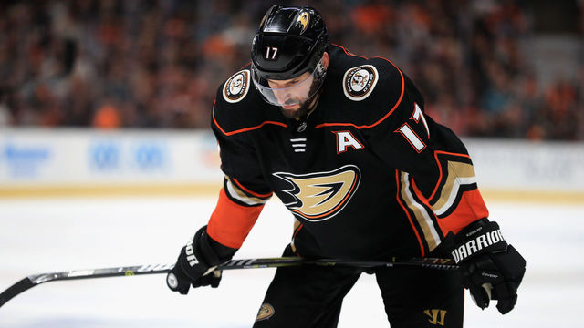 ANAHEIM, CA - APRIL 14: Ryan Kesler #17 of the Anaheim Ducks looks on during the third period in Game Two of the Western Conference First Round against the San Jose Sharks during the 2018 NHL Stanley Cup Playoffs at Honda Center on April 14, 2018 in Anaheim, California. THe San Jose Sharks defeated the Anaheim Ducks 3-2.
