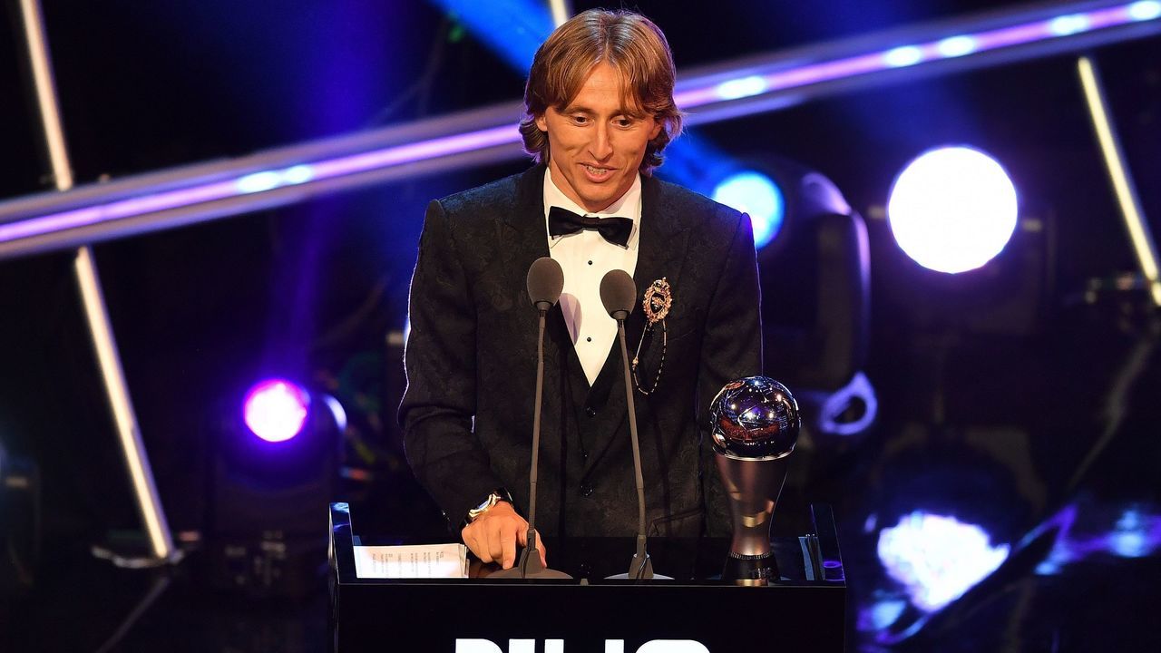 Real Madrid and Croatia midfielder Luka Modric speaks after winning the trophy for the Best FIFA Men's Player of 2018 Award during The Best FIFA Football Awards ceremony, on September 24, 2018 in London.