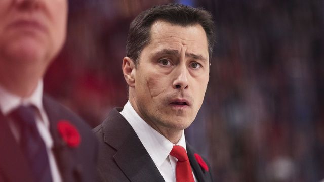 STOCKHOLM, SWEDEN - NOVEMBER 10: Guy Boucher, head coach of Ottawa Senators during the 2017 SAP NHL Global Series match between Ottawa Senators and Colorado Avalanche at Ericsson Globe on November 10, 2017 in Stockholm, .