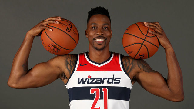 WASHINGTON, DC - SEPTEMBER 24: Dwight Howard #21 of the Washington Wizards poses during media day at Entertainment and Sports Arena on September 24, 2018 in Washington, DC. NOTE TO USER: User expressly acknowledges and agrees that, by downloading and/or using this photograph, user is consenting to the terms and conditions of the Getty Images License Agreement.
