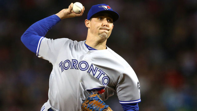 BOSTON, MA - SEPTEMBER 12: Aaron Sanchez #41 of the Toronto Blue Jays pitches against the Boston Red Sox during the first inning at Fenway Park on September 12, 2018 in Boston, Massachusetts.
