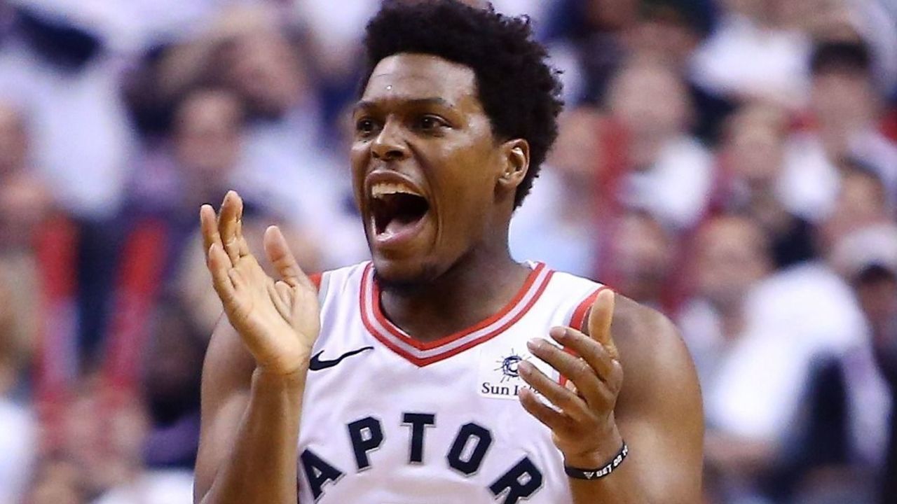 TORONTO, ON - MAY 03: Kyle Lowry #7 of the Toronto Raptors reacts in the first half of Game Two of the Eastern Conference Semifinals against the Cleveland Cavaliers during the 2018 NBA Playoffs at Air Canada Centre on May 3, 2018 in Toronto, Canada.