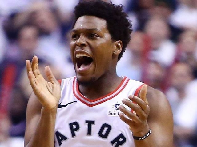 TORONTO, ON - MAY 03: Kyle Lowry #7 of the Toronto Raptors reacts in the first half of Game Two of the Eastern Conference Semifinals against the Cleveland Cavaliers during the 2018 NBA Playoffs at Air Canada Centre on May 3, 2018 in Toronto, Canada.