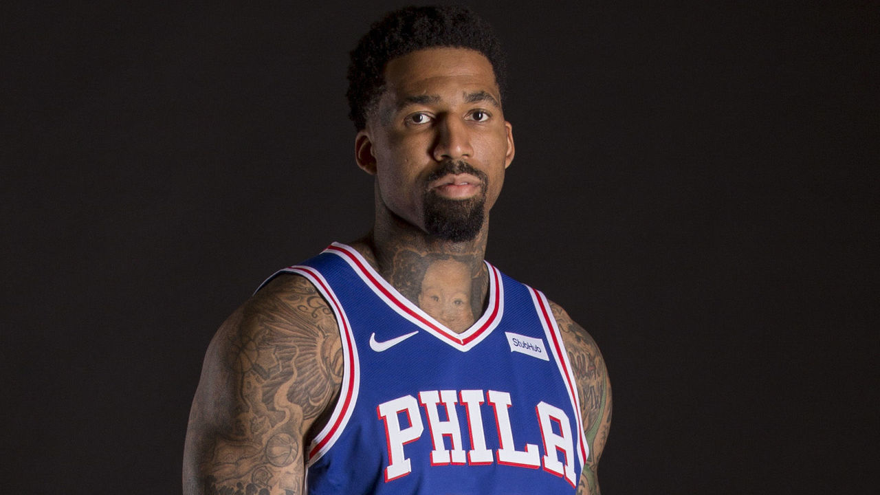 CAMDEN, NJ - SEPTEMBER 21: Wilson Chandler #22 of the Philadelphia 76ers poses for a portrait during Media Day at the Sixers Training Complex on September 21, 2018 in Camden, New Jersey.