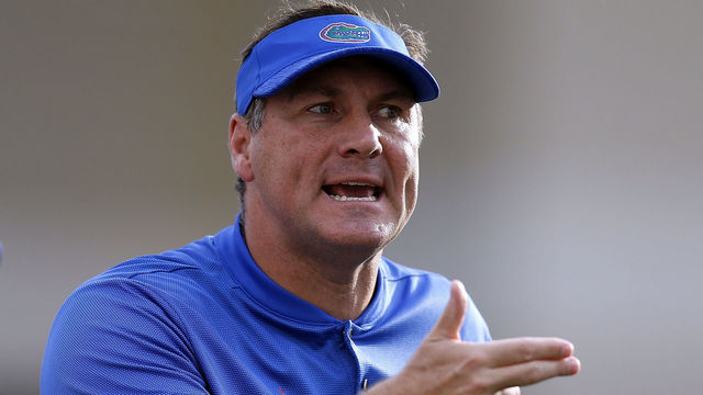 STARKVILLE, MS - SEPTEMBER 29: Head coach Dan Mullen of the Florida Gators reacts during the first half against the Mississippi State Bulldogs at Davis Wade Stadium on September 29, 2018 in Starkville, Mississippi.