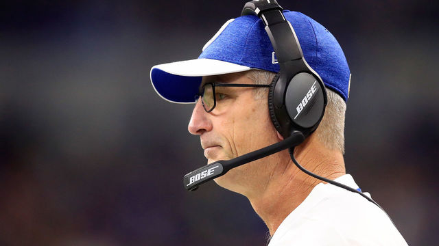 INDIANAPOLIS, IN - SEPTEMBER 09: Frank Reich the head coach of the Indianapolis Colts watches the action in the game against the Cincinnati Bengals at Lucas Oil Stadium on September 9, 2018 in Indianapolis, Indiana.