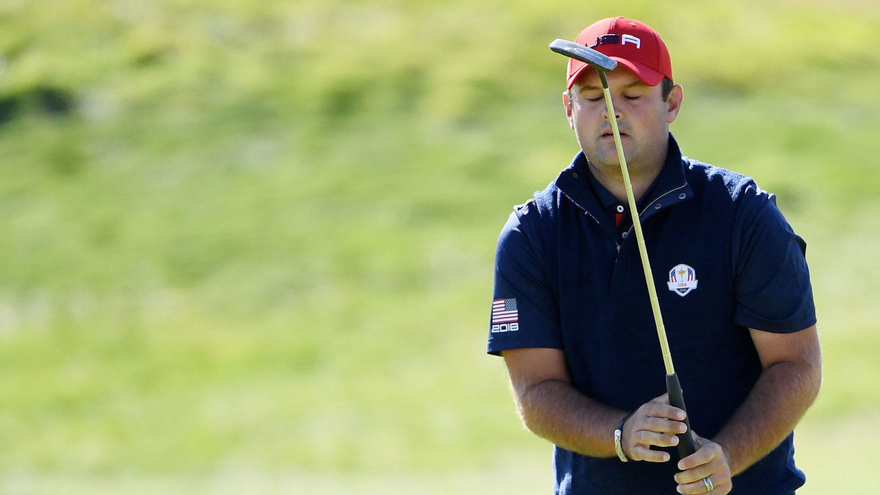 PARIS, FRANCE - SEPTEMBER 30: Patrick Reed of the United States reacts to a putt on the second during singles matches of the 2018 Ryder Cup at Le Golf National on September 30, 2018 in Paris, France.