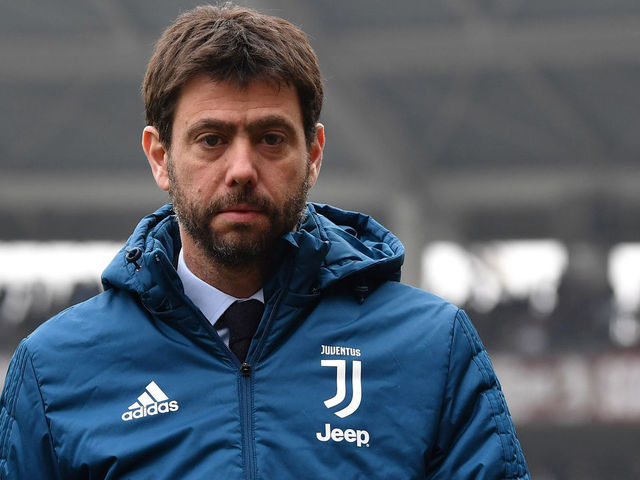 TURIN, ITALY - FEBRUARY 18: Juventus president Andrea Agnelli looks on during the Serie A match between Torino FC and Juventus at Stadio Olimpico di Torino on February 18, 2018 in Turin, Italy.
