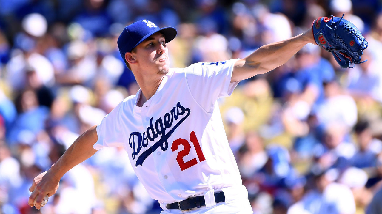 LOS ANGELES, CA - OCTOBER 01: Walker Buehler #21 of the Los Angeles Dodgers pitches in the third inning during the National League West tiebreaker game at Dodger Stadium on October 1, 2018 in Los Angeles, California.
