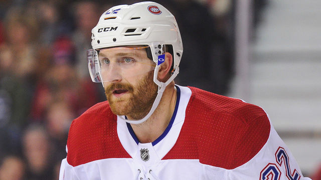 CALGARY, AB - DECEMBER 22: Karl Alzner #22 of the Montreal Canadiens in action against the Calgary Flames during an NHL game at Scotiabank Saddledome on December 22, 2017 in Calgary, Alberta, Canada.