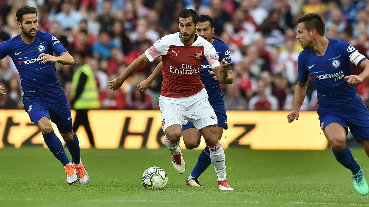 DUBLIN, IRELAND - AUGUST 01: Henrikh Mkhitaryan of Arsenal during the Pre-season friendly International Champions Cup game between Arsenal and Chelsea at Aviva stadium on August 1, 2018 in Dublin, Ireland.