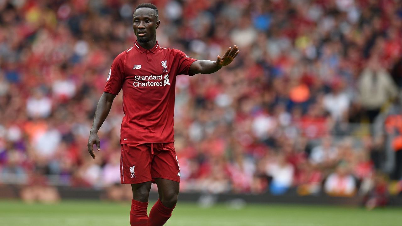 Liverpool's Guinean midfielder Naby Keita gestures during the English Premier League football match between Liverpool and West Ham United at Anfield in Liverpool, north west England on August 12, 2018.
