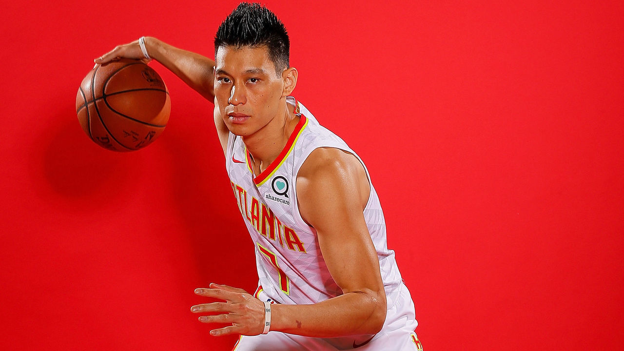ATLANTA, GA - SEPTEMBER 24: Jeremy Lin #7 of the Atlanta Hawks poses for portraits during media day at Emory Sports Medicine Complex on September 24, 2018 in Atlanta, Georgia.