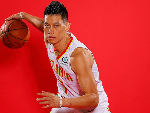 ATLANTA, GA - SEPTEMBER 24: Jeremy Lin #7 of the Atlanta Hawks poses for portraits during media day at Emory Sports Medicine Complex on September 24, 2018 in Atlanta, Georgia.