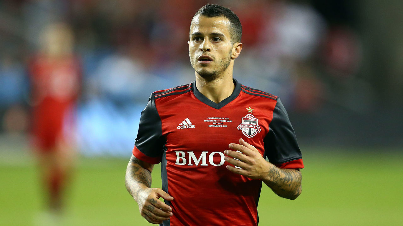 TORONTO, ON - SEPTEMBER 19: Sebastian Giovinco #10 of Toronto FC looks on during the first half of the 2018 Campeones Cup Final against Tigres UANL at BMO Field on September 19, 2018 in Toronto, Canada.