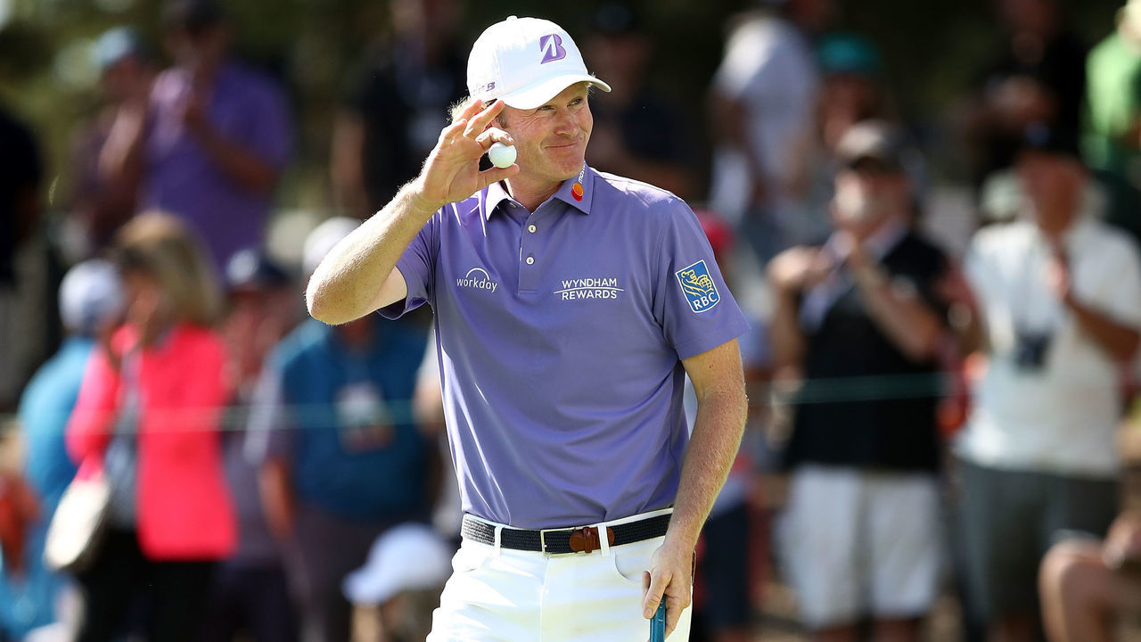 NAPA, CA - OCTOBER 05: Brandt Snedeker reacts to his putt on the 11th green during the second round of the Safeway Open at the North Course of the Silverado Resort and Spa on October 5, 2018 in Napa, California.