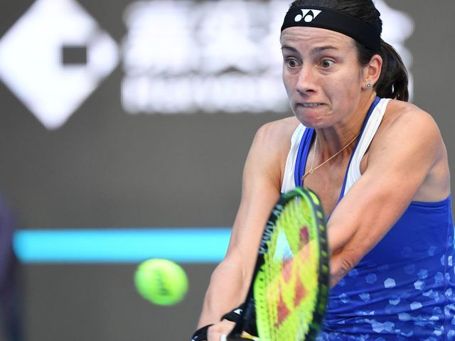 Anastasija Sevastova of Latvia hits a return during her women's semi-final match against Naomi Osaka of Japan at the China Open tennis tournament in Beijing on October 6, 2018.