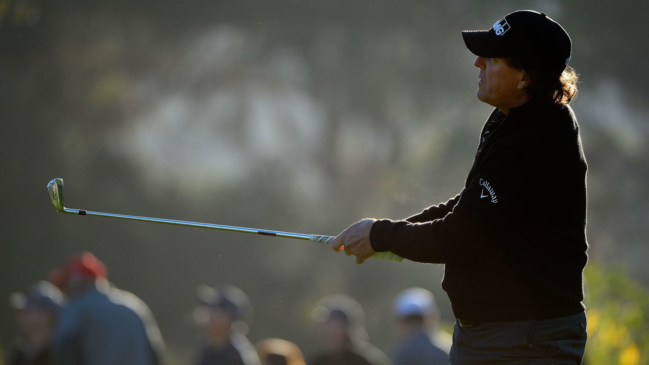 NAPA, CA - OCTOBER 05: Phil Mickelson plays his shot on the 12th hole during the second round of the Safeway Open at the North Course of the Silverado Resort and Spa on October 5, 2018 in Napa, California.