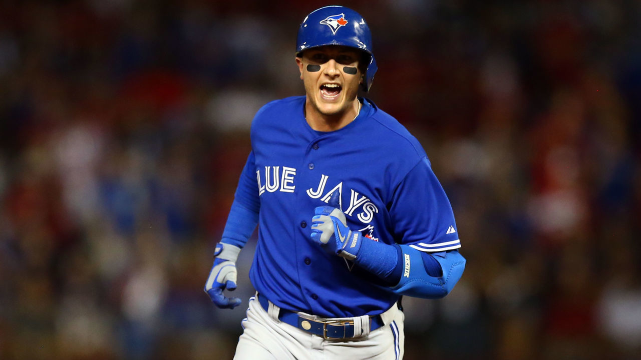 ARLINGTON, TX - OCTOBER 11: Troy Tulowitzki #2 of the Toronto Blue Jays rounds the bases after hitting a three run home run against Chi Chi Gonzalez #21 of the Texas Rangers in the sixth inning during game three of the American League Division Series on October 11, 2015 in Arlington, Texas.