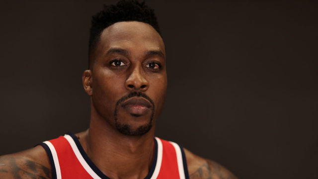 WASHINGTON, DC - SEPTEMBER 24: Dwight Howard #21 of the Washington Wizards poses during media day at Entertainment and Sports Arena on September 24, 2018 in Washington, DC. NOTE TO USER: User expressly acknowledges and agrees that, by downloading and/or using this photograph, user is consenting to the terms and conditions of the Getty Images License Agreement.