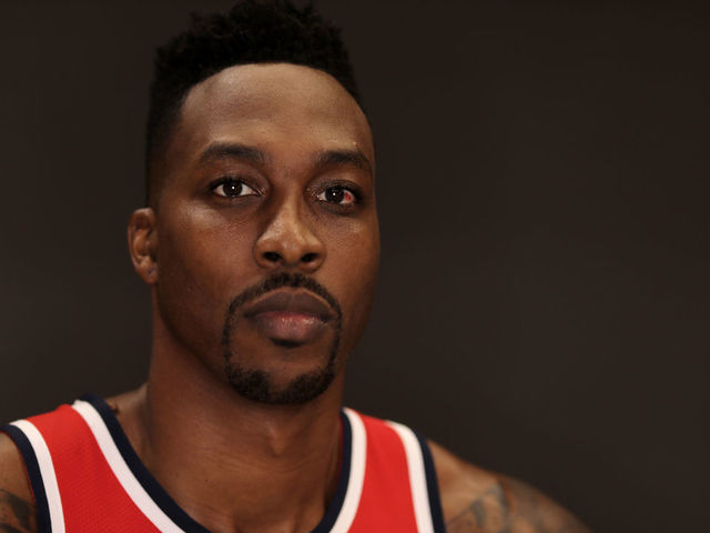 WASHINGTON, DC - SEPTEMBER 24: Dwight Howard #21 of the Washington Wizards poses during media day at Entertainment and Sports Arena on September 24, 2018 in Washington, DC. NOTE TO USER: User expressly acknowledges and agrees that, by downloading and/or using this photograph, user is consenting to the terms and conditions of the Getty Images License Agreement.
