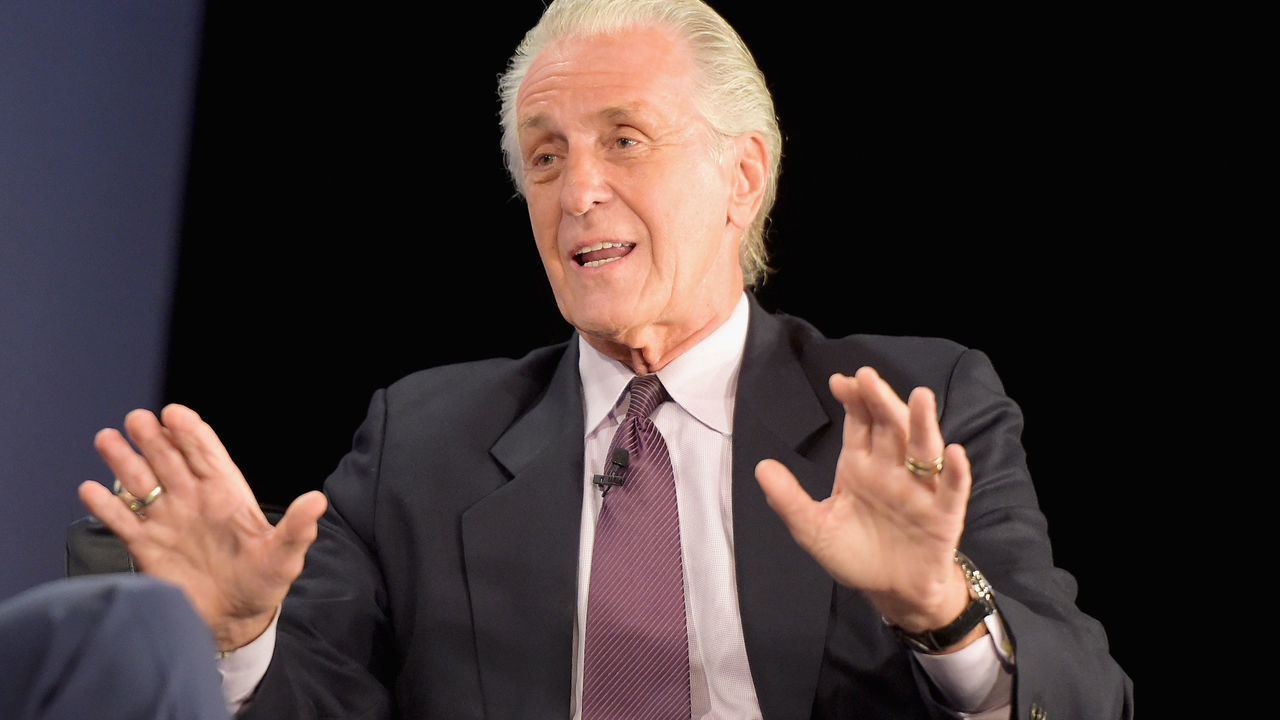 LOS ANGELES, CA - JUNE 05: Pat Riley onstage during the American Express Teamed Up with Magic Johnson and Pat Riley on June 5, 2017 at the Conga Room in Los Angeles, California.