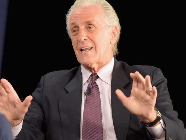 LOS ANGELES, CA - JUNE 05: Pat Riley onstage during the American Express Teamed Up with Magic Johnson and Pat Riley on June 5, 2017 at the Conga Room in Los Angeles, California.