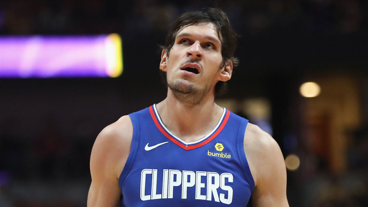 ANAHEIM, CA - OCTOBER 06: Boban Marjanovic #51 of the LA Clippers looks on during the second half of a NBA preseason game against the Los Angeles Lakers at Honda Center on October 6, 2018 in Anaheim, California.