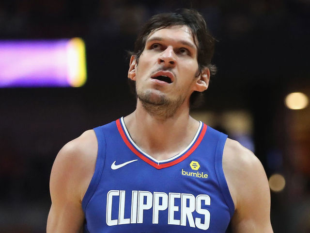 ANAHEIM, CA - OCTOBER 06: Boban Marjanovic #51 of the LA Clippers looks on during the second half of a NBA preseason game against the Los Angeles Lakers at Honda Center on October 6, 2018 in Anaheim, California.