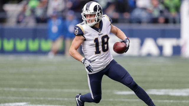 SEATTLE, WA - OCTOBER 07: Wide Receiver Cooper Kupp #18 of the Los Angeles Rams runs after a catch in the second half against the Seattle Seahawks at CenturyLink Field on October 7, 2018 in Seattle, Washington.