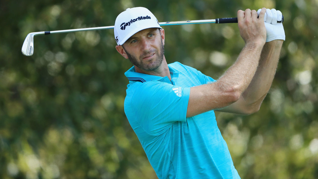ATLANTA, GA - SEPTEMBER 21: Dustin Johnson of the United States plays his shot from the third tee during the second round of the TOUR Championship at East Lake Golf Club on September 21, 2018 in Atlanta, Georgia.