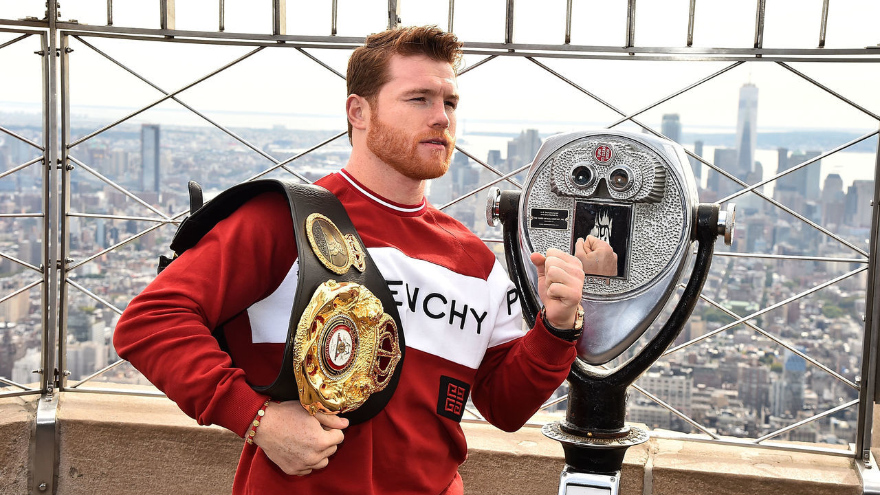 NEW YORK, NY - OCTOBER 16: Canelo Alvarez attends Empire State Building Hosts Boxing Champs Canelo Alvarez And Rocky Fielding at The Empire State Building on October 16, 2018 in New York City.