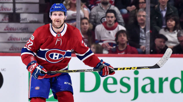 MONTREAL, QC - NOVEMBER 07: Karl Alzner #22 of the Montreal Canadiens skates against the Vegas Golden Knights during the NHL game at the Bell Centre on November 7, 2017 in Montreal, Quebec, Canada. The Montreal Canadiens defeated the Vegas Golden Knights 3-2.