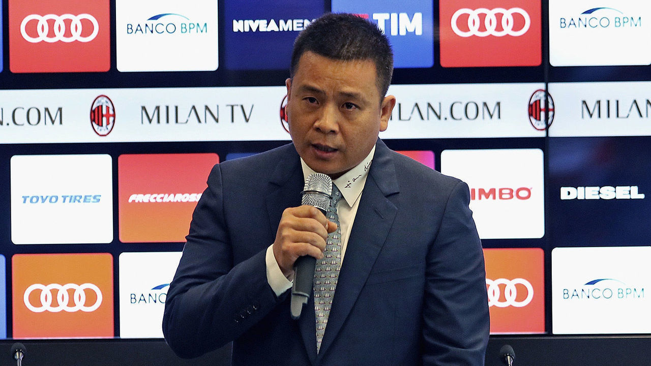MILAN, ITALY - APRIL 14: In this handout photo provided by AC Milan, New AC Milan Owner and President Yonghong Li attends a press conference to unveil AC Milan new owners on April 14, 2017 in Milan, Italy.