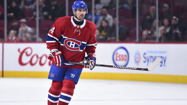 MONTREAL, QC - OCTOBER 15: Tomas Plekanec #14 of the Montreal Canadiens skates in his 1000th career NHL game against the Detroit Red Wings at the Bell Centre on October 15, 2018 in Montreal, Quebec, Canada. The Montreal Canadiens defeated the Detroit Red Wings 7-3.
