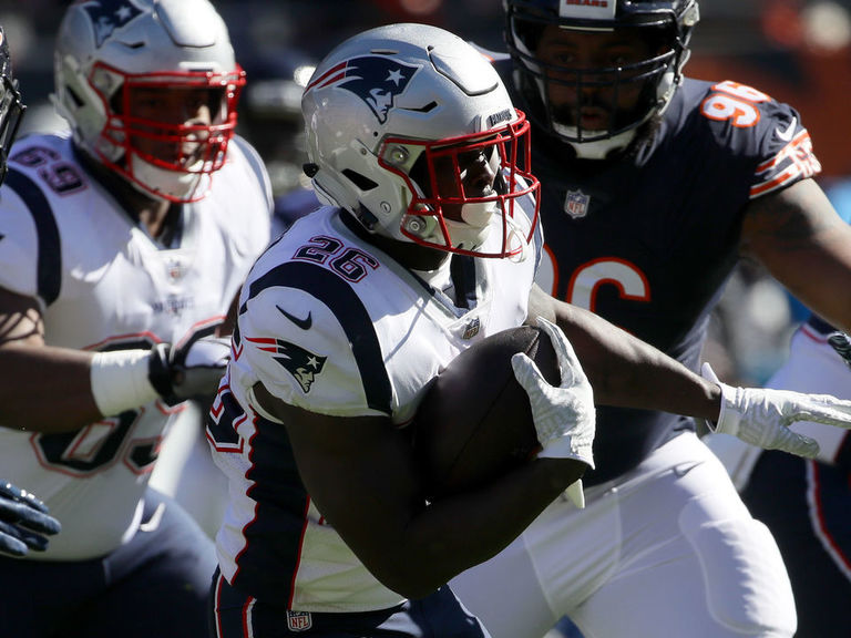 Sony Michel of New England Patriots ruled out vs. Chicago Bears - ESPN